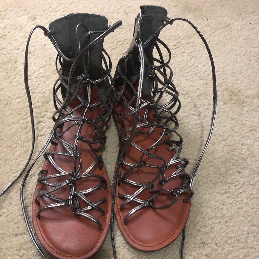 Chrome Gladiator Sandals